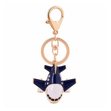 Load image into Gallery viewer, Super Cool Enamel Aircraft Crystal Keyrings Keychain Plane Purse Bag Pendant Key Chains Holder For Car