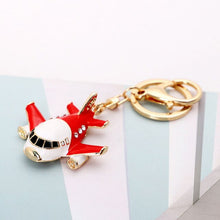 Load image into Gallery viewer, Super Cool Enamel Aircraft Crystal Keyrings Keychain Plane Purse Bag Pendant Key Chains Holder For Car