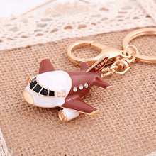 Load image into Gallery viewer, Super Cool Enamel Aircraft Crystal Keyrings Keychain Plane Purse Bag Pendant Key Chains Holder For Car