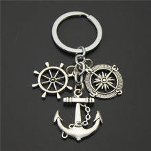 Load image into Gallery viewer, 1pc London Big Ben Keychains No Matter Where Airplane Charms Compass Keyring With Earth Travel Jewelry Gift For Man